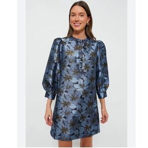 Tuckernuck - Pomander Place Samantha in Blue Blossom Jacquard Dress Size XL